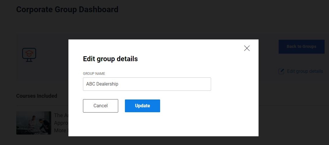 Changing The Group Name In The Dashboard